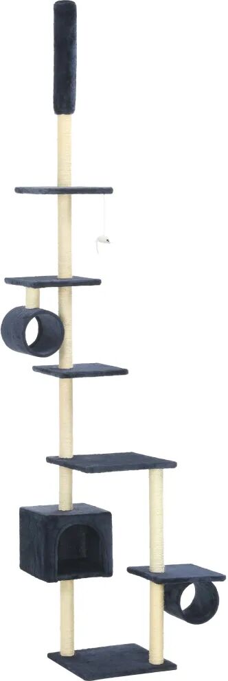 vidaXL Arbre à chat avec griffoirs en sisal 260 cm Bleu foncé