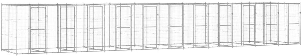 vidaXL Chenil extérieur Acier galvanisé 26,62 m²