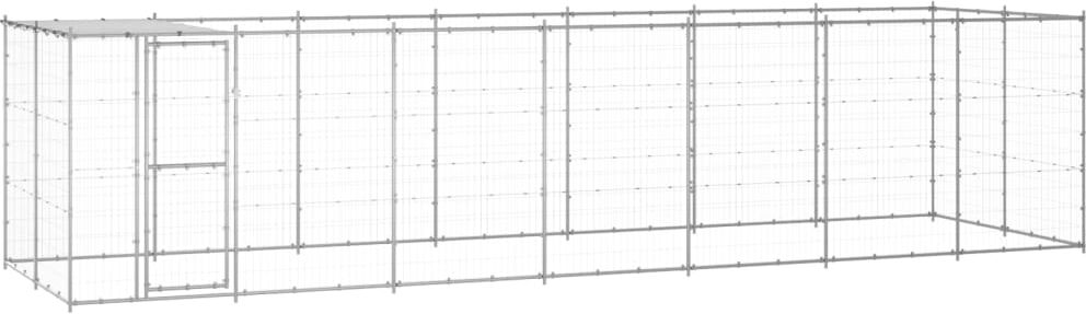 vidaXL Chenil extérieur Acier galvanisé avec toit 16,94 m²