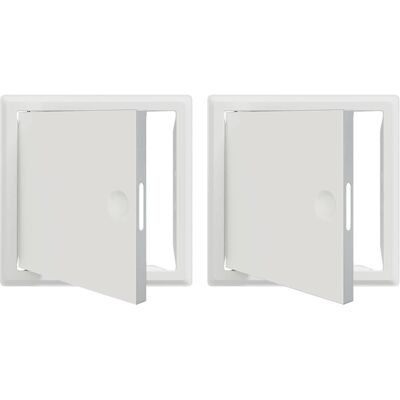 vidaXL Panneau d'Accès 2 pc Blanc 23 x 23 x 3 cm Acier vidaXL Panneau d'Accès 2 pc Blanc 23 x 23 x 3 cm Acier