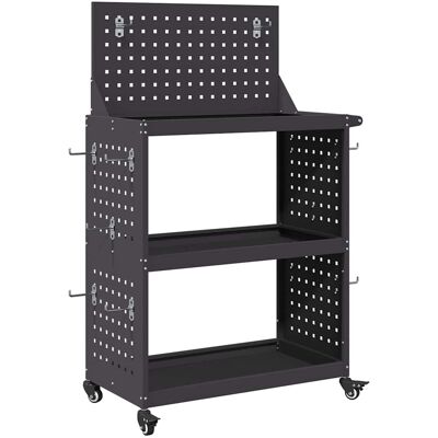 vidaXL Chariot à outils Noir 65 x 35 x 111 cm Acier laminé à froid vidaXL Chariot à outils Noir 65 x 35 x 111 cm Acier laminé à froid