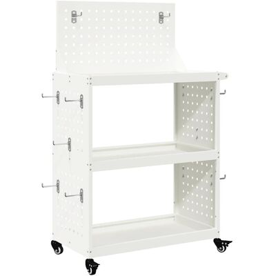 vidaXL Chariot à outils Blanc 65 x 35 x 111 cm Acier laminé à froid vidaXL Chariot à outils Blanc 65 x 35 x 111 cm Acier laminé à froid
