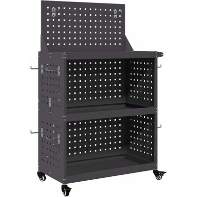 vidaXL Chariot à outils Noir 65 x 35 x 111 cm Acier laminé à froid vidaXL Chariot à outils Noir 65 x 35 x 111 cm Acier laminé à froid