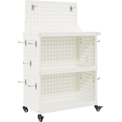 vidaXL Chariot à outils Blanc 65 x 35 x 111 cm Acier laminé à froid vidaXL Chariot à outils Blanc 65 x 35 x 111 cm Acier laminé à froid