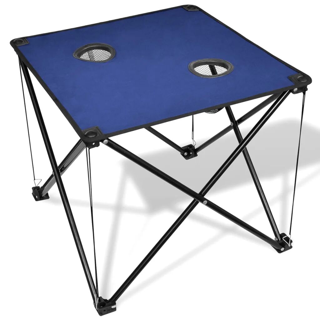 vidaXL Table de camping pliante bleue