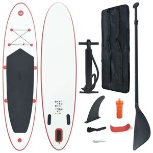 vidaXL Inflatable Stand Up Paddleboard Set Red and White Surfing SUP Board Set