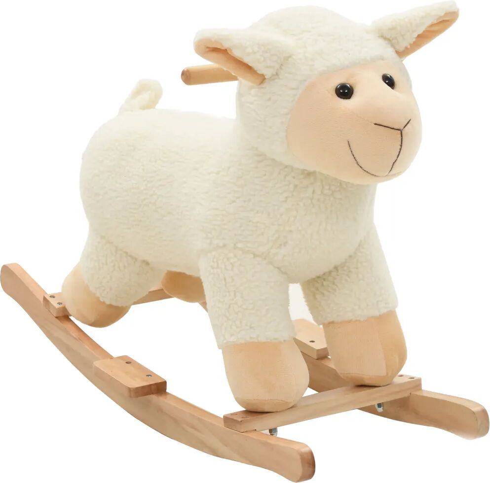 vidaXL Mouton à bascule Peluche 78 x 34 x 58 cm Blanc