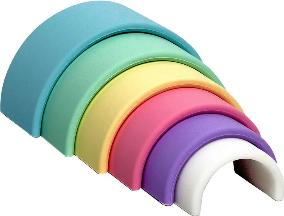 dëna Ensemble de jouets en silicone arc-en-ciel Pastel 6 pcs