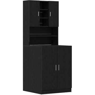 vidaXL Cabinet pour lave-linge 2 pièces Chêne noir Bois d'ingénierie vidaXL Cabinet pour lave-linge 2 pièces Chêne noir Bois d'ingénierie