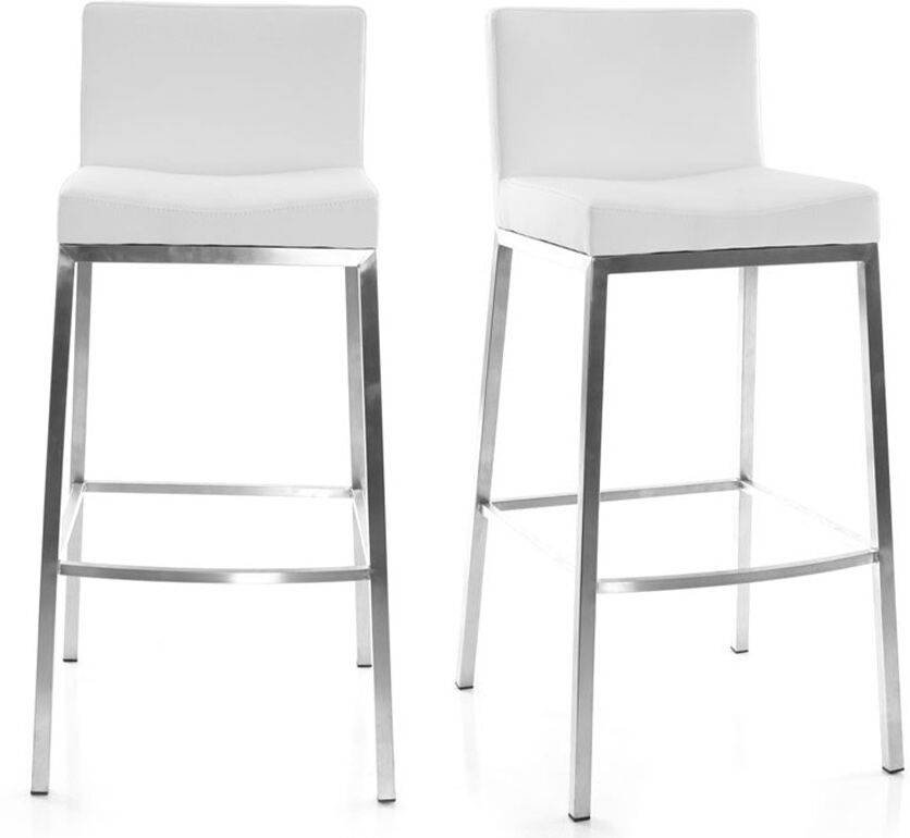 Miliboo Tabourets de bar design blancs 76 cm EPSILON (lot de 2)