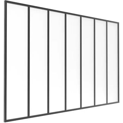 Vente-unique Verrière atelier en aluminium thermolaqué et verre dépoli noir 210 x 130 cm (L x H) – BAYVIEW Vente-unique Verrière atelier en aluminium thermolaqué et verre dépoli noir 210 x 130 cm (L x H) – BAYVIEW