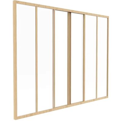 Vente-unique Verrière coulissante en aluminium thermolaqué naturel clair 180 x 130 cm (L x H) – RAVENA Vente-unique Verrière coulissante en aluminium thermolaqué naturel clair 180 x 130 cm (L x H) – RAVENA