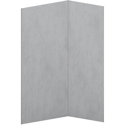 Vente-unique Lot de 2 panneaux muraux de douche effet béton ciré en aluminium avec profilés - L90 x L120 x H210 cm - ARFINO Vente-unique Lot de 2 panneaux muraux de douche effet béton ciré en aluminium avec profilés - L90 x L120 x H210 cm - ARFINO