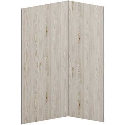 Vente-unique Lot de 2 panneaux muraux de douche effet bois clair en aluminium avec profilés - L90 x L120 x H210 cm - ENEKO Vente-unique Lot de 2 panneaux muraux de douche effet bois clair en aluminium avec profilés - L90 x L120 x H210 cm - ENEKO