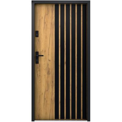 Porte en acier massif Cobrita - Résistante aux chocs - Bonne isolation - Ouverture à droite - Deux designs Porte en acier massif Cobrita - Résistante aux chocs - Bonne isolation - Ouverture à droite - Deux designs