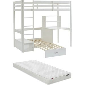 Vente-unique Lit mezzanine 90x200cm avec bureau, sofa, rangement Vente-unique Lit mezzanine 90x200cm avec bureau, sofa, rangement