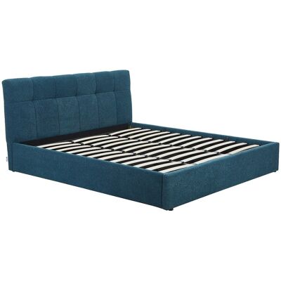 Vente-unique Lit coffre 180 x 200 cm - Tissu bouclette - Bleu canard - MAZIRI Vente-unique Lit coffre 180 x 200 cm - Tissu bouclette - Bleu canard - MAZIRI