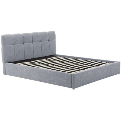 Vente-unique Lit coffre 180 x 200 cm - Tissu bouclette - Gris - MAZIRI Vente-unique Lit coffre 180 x 200 cm - Tissu bouclette - Gris - MAZIRI