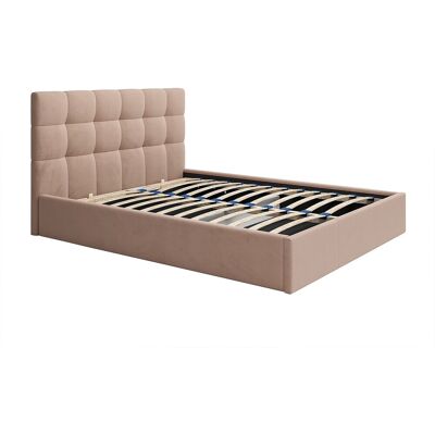 Vente-unique Lit coffre 180 x 200 cm - Velours - Beige - MIRDAL Vente-unique Lit coffre 180 x 200 cm - Velours - Beige - MIRDAL