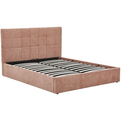 Vente-unique Lit coffre 140 × 190 cm – Tissu – Terracotta – HOPEYA Vente-unique Lit coffre 140 × 190 cm – Tissu – Terracotta – HOPEYA