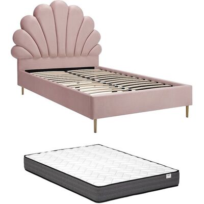 Vente-unique Lit coquillage 120 x 190 cm - Velours - Rose + Matelas - LIVAYA Vente-unique Lit coquillage 120 x 190 cm - Velours - Rose + Matelas - LIVAYA