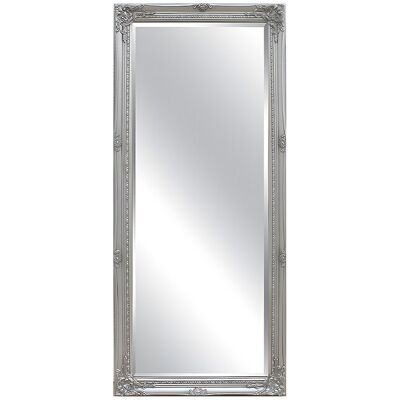 Vente-unique Miroir en bois d'eucalyptus avec moulures - L. 60 x H. 140 cm - Argenté - ELVIRE Vente-unique Miroir en bois d'eucalyptus avec moulures - L. 60 x H. 140 cm - Argenté - ELVIRE