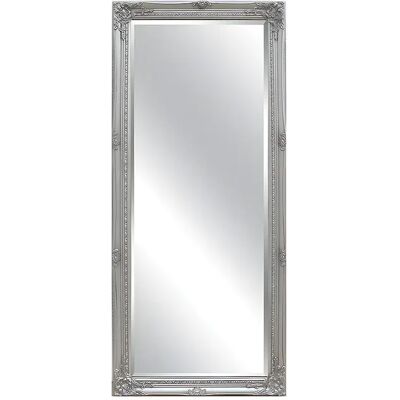 Vente-unique Miroir en bois d'eucalyptus avec moulures - L. 60 x H. 140 cm - Argenté - ELVIRE Vente-unique Miroir en bois d'eucalyptus avec moulures - L. 60 x H. 140 cm - Argenté - ELVIRE