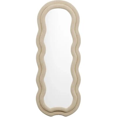 Vente-unique Miroir organique en velours - L. 60 x H. 160 cm - Beige - LINOA Vente-unique Miroir organique en velours - L. 60 x H. 160 cm - Beige - LINOA