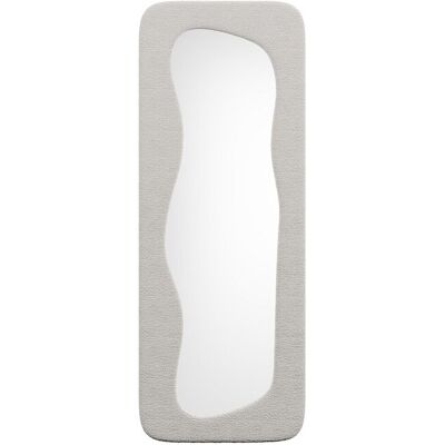 Vente-unique Miroir organique en tissu bouclette - L. 60 x H. 160 cm - Ivoire - HAIMEI Vente-unique Miroir organique en tissu bouclette - L. 60 x H. 160 cm - Ivoire - HAIMEI
