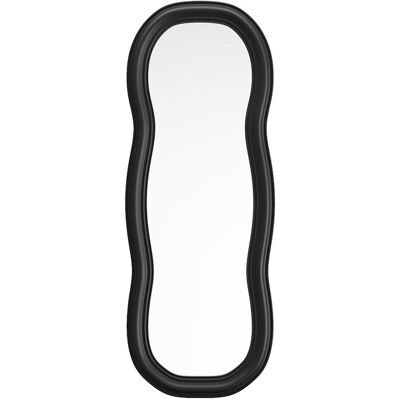 Vente-unique Miroir organique en bois de paulownia - L. 60 x H. 160 cm - Noir - TAYLI Vente-unique Miroir organique en bois de paulownia - L. 60 x H. 160 cm - Noir - TAYLI