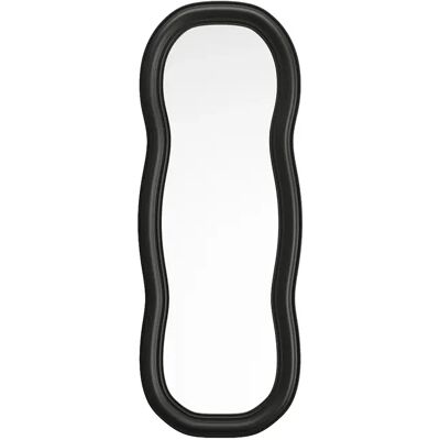 Vente-unique Miroir organique en bois de paulownia - L. 60 x H. 160 cm - Noir - TAYLI Vente-unique Miroir organique en bois de paulownia - L. 60 x H. 160 cm - Noir - TAYLI