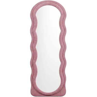 Vente-unique Miroir organique en velours - L. 65 x H. 170 cm - Rose - AYANI Vente-unique Miroir organique en velours - L. 65 x H. 170 cm - Rose - AYANI