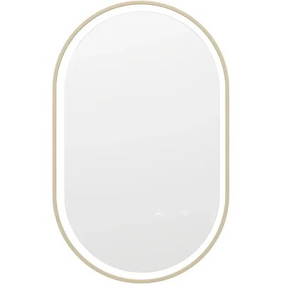 Vente-unique Miroir de salle de bain lumineux ovale anti buée avec contour doré - 50 x 80 cm - ALARICO Vente-unique Miroir de salle de bain lumineux ovale anti buée avec contour doré - 50 x 80 cm - ALARICO