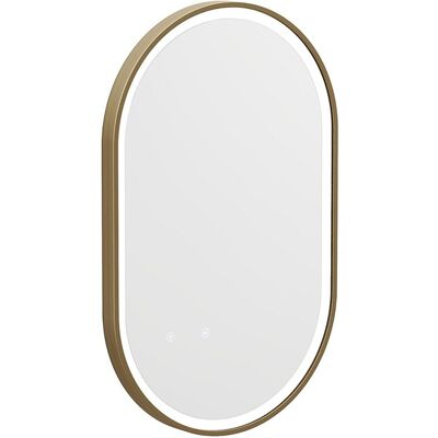 Vente-unique Miroir de salle de bain lumineux ovale anti buée avec contour doré - 50 x 80 cm - ALARICO Vente-unique Miroir de salle de bain lumineux ovale anti buée avec contour doré - 50 x 80 cm - ALARICO