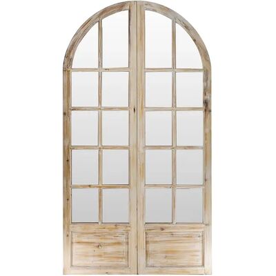 Vente-unique Paravent miroir en bois de pin effet patiné - 2 pans - L. 96 x H. 180 cm - Naturel - KEDIRI Vente-unique Paravent miroir en bois de pin effet patiné - 2 pans - L. 96 x H. 180 cm - Naturel - KEDIRI