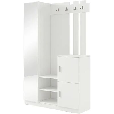 Vente-unique Vestiaire avec 3 portes et 1 miroir - Blanc - MIROTA Vente-unique Vestiaire avec 3 portes et 1 miroir - Blanc - MIROTA