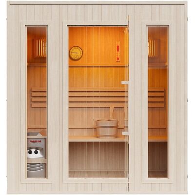 Vente-unique Sauna finlandais - 4/5 places - L180 x P120 x H190 - ULVILA Vente-unique Sauna finlandais - 4/5 places - L180 x P120 x H190 - ULVILA