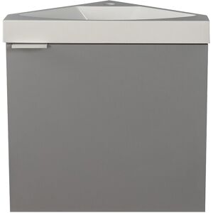 Vente-unique Meuble lave-main d'angle suspendu gris mat - 56 cm - MANODO Vente-unique Meuble lave-main d'angle suspendu gris mat - 56 cm - MANODO