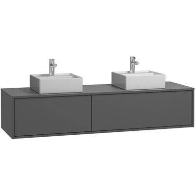 Meuble de salle de bain suspendu gris anthracite - Double vasque Vente-unique Meuble de salle de bain suspendu gris anthracite - Double vasque Vente-unique