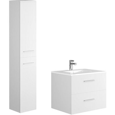Meuble de salle de bain KAYLA, 60cm, Blanc, Design Scandinave - Meuble Salle de Bain Meuble de salle de bain KAYLA, 60cm, Blanc, Design Scandinave - Meuble Salle de Bain
