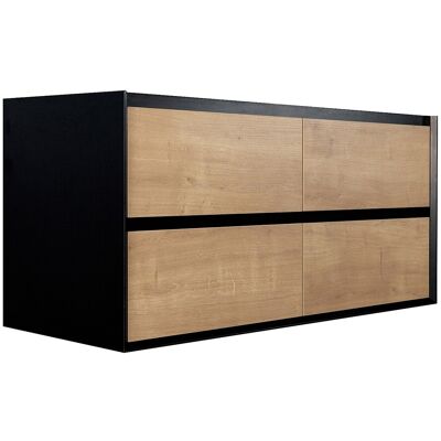 Vente-unique Meuble sous vasque suspendu - Coloris naturel clair et noir - 120 cm - LANNICK Vente-unique Meuble sous vasque suspendu - Coloris naturel clair et noir - 120 cm - LANNICK