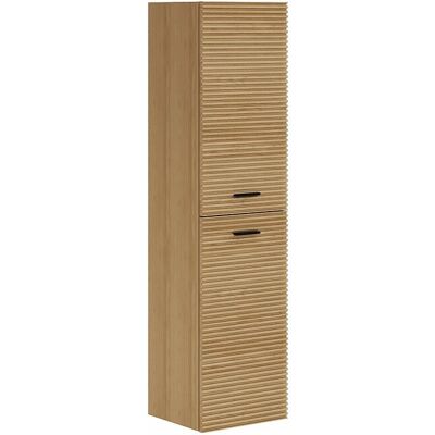 Vente-unique Colonne de salle de bain suspendue striée - Naturel clair - H140 cm - SARONE Vente-unique Colonne de salle de bain suspendue striée - Naturel clair - H140 cm - SARONE