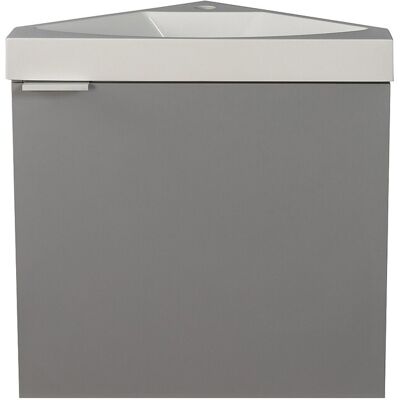 Vente-unique Meuble lave-main d'angle suspendu gris mat - 56 cm - MANODO Vente-unique Meuble lave-main d'angle suspendu gris mat - 56 cm - MANODO