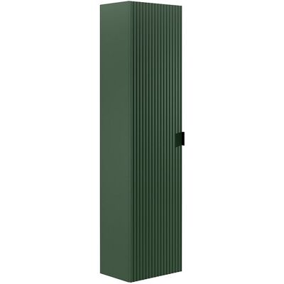 Vente-unique Colonne de salle de bain suspendue striée - Vert mat - H140 cm - ZEVINI Vente-unique Colonne de salle de bain suspendue striée - Vert mat - H140 cm - ZEVINI