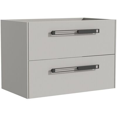 Vente-unique Meuble sous vasque suspendu avec poignées en aluminium - Gris - 80 cm - FELNA Vente-unique Meuble sous vasque suspendu avec poignées en aluminium - Gris - 80 cm - FELNA