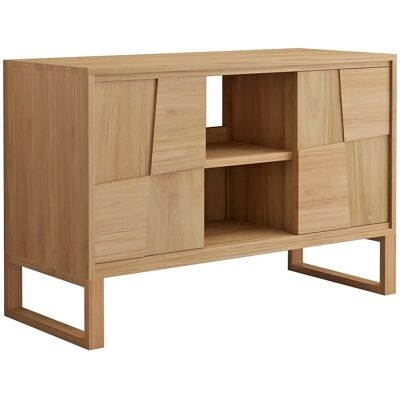 Vente-unique Meuble sous vasque sur pieds en teck - L120 cm - MATARAM Vente-unique Meuble sous vasque sur pieds en teck - L120 cm - MATARAM