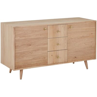 Vente-unique Meuble sous vasque en chêne massif - Naturel clair - 145 cm - ZARENO Vente-unique Meuble sous vasque en chêne massif - Naturel clair - 145 cm - ZARENO