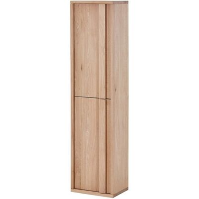 Vente-unique Colonne de salle de bain suspendue en chêne massif - Naturel clair - H140 cm - SARLO Vente-unique Colonne de salle de bain suspendue en chêne massif - Naturel clair - H140 cm - SARLO