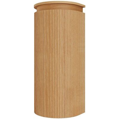 Vente-unique Colonne de salle de bain arrondie suspendue en bois massif - Naturel clair - H84 cm - BULMAS Vente-unique Colonne de salle de bain arrondie suspendue en bois massif - Naturel clair - H84 cm - BULMAS