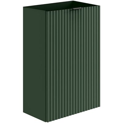 Vente-unique Meuble pour lave main strié porte réversible vert - H60 x L40 x P22 - VAHIRA Vente-unique Meuble pour lave main strié porte réversible vert - H60 x L40 x P22 - VAHIRA